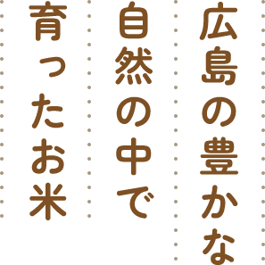 広島の豊かな自然の中で育ったお米